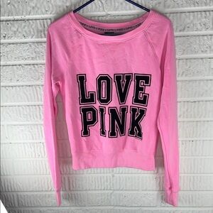 PINK Crewneck Sweatshirt with LOVE PINK Graphic 2010